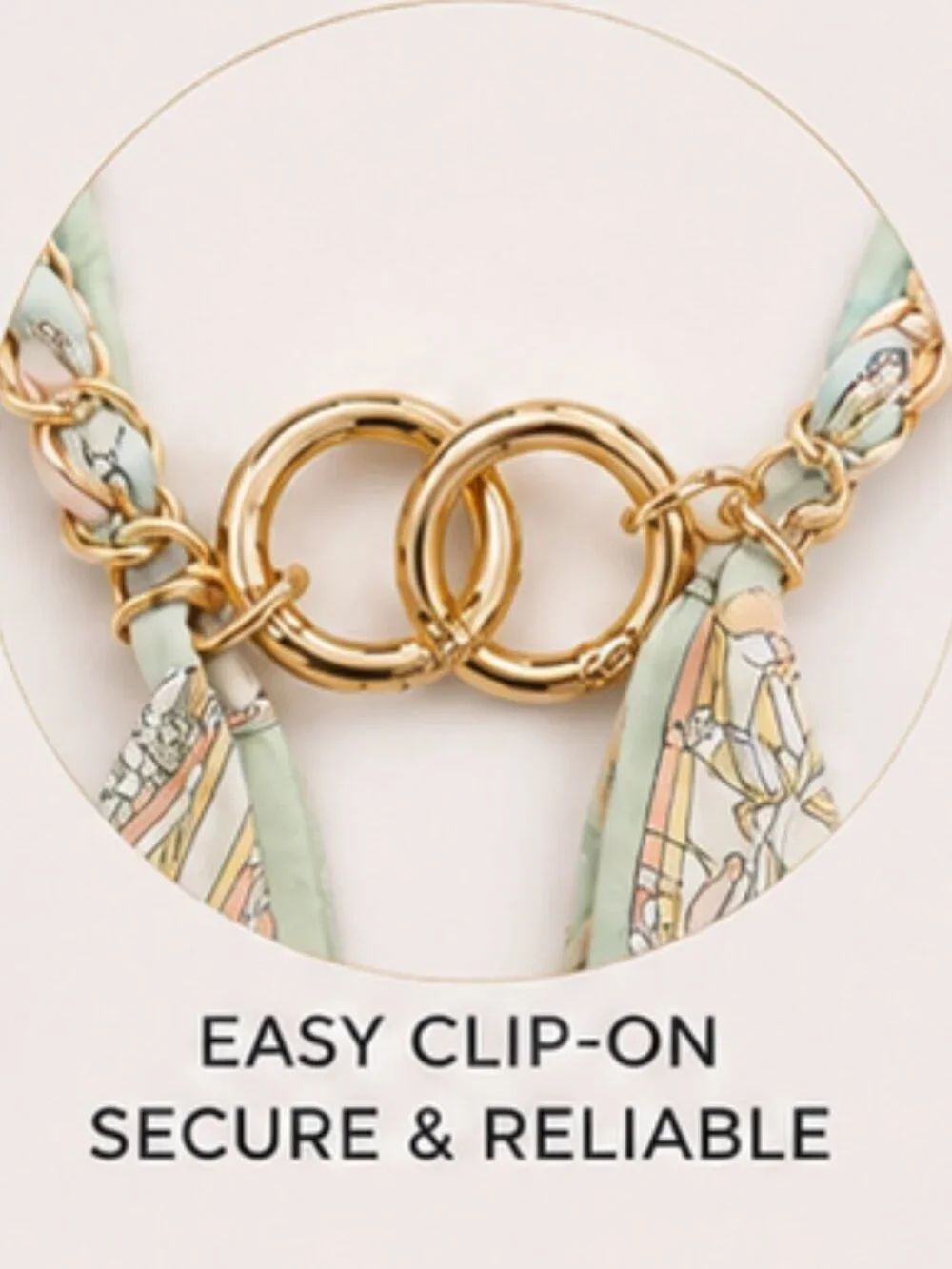 Ribbon Chain Phone Crossbody Lanyard with clear Tether Patch